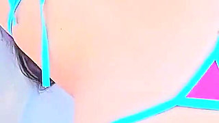 A Beautiful Girl on the Beach Seduces You in a Micro Bikini, Smears Her Body with Oil and Ice Cream and Fucks Anally