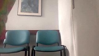 Almost Caught Pee and Masturbate Waiting the Doctor