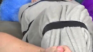 Luna Grey - encased in blanket and tickling