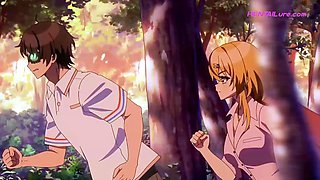 Shy girls bond over hugs as new senpai brings xxx comfort