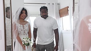 Hazel's wedding night turned X-rated with Rob's big black cock