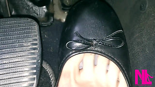 Revving in Black Flats on Barefoot