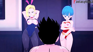 Android 18 and Bulma team up to fuck Gohan – DragonBall Zex Series