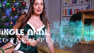 Pretty French girl gets deep anal fucked by Santa Claus who