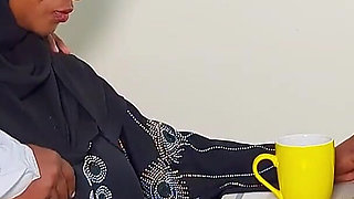 Shameless Muslim Hijabi Sucks Her Stepbrother's Cock and Gets Fucked Before Breakfast