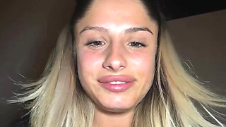18 Year Old Italian Webcam Star Blonde Orgasms and Squirts Twice on the Hotel Rooftop with Dirty Talk