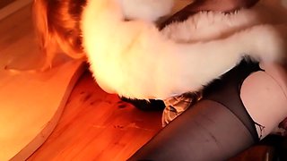 Rough Sex in Ripped Tights - Hardcore Orgasm with Black Stoc