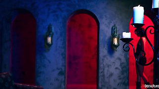 Queenie Sateen's Juicy Interracial Threesome in a Wild Restaurant