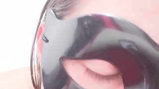 Latina stepmother with huge vagina masturbates for her boss in a garter belt