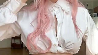 Try not to cum CHALLENGE! COSPLAY LEVEL👾🔋 daddy If You cum inside my pink pussy u lose! Nutaku💗