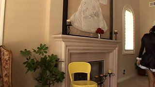 Sexy Maid rides hard cock