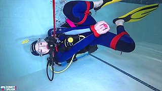 Underwater Bondage in Scuba Tied Tight & Dragged Through Water