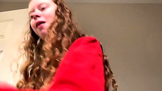 Close up teen foot worship