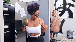 Alex Jones and Demi Sutra Surrounded by BBC Nympho in Hardcore Office