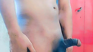 Sissy twink play with her small impotent eunuch clitty