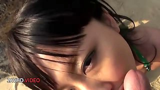 Megumi Haruka Gives Amateur Blowjob Outdoors While Biting Balls and Sucking Dick
