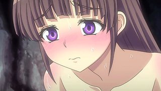 Purple Hair Hentai Girl Ravaged by Tentacle Monsters in Cave