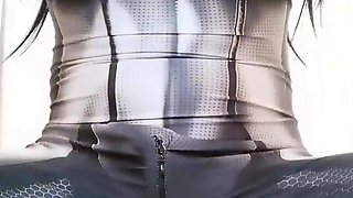 Solo ladyboy masturbation