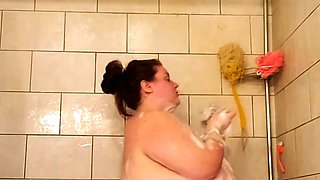 Horny big boobed fat chubby busty blonde