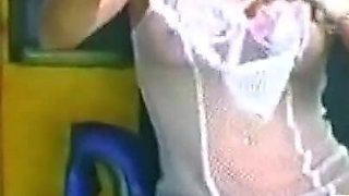 Blonde Fingers Herself Then Rides Glass Dildo