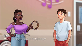 Anon Beat Out the Rhythm From a Pair of Big Black Boobs - Summer Time Saga