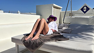 Rooftop Naked - Masturbation Under Cover Outdoors