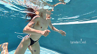 Old and Young Lesbians Underwater Strap on Squirting Golden Shower