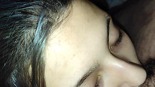 Teen Deepthroats Me and Masturbates with Milk From Her Tits