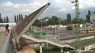 World Famous Dominatrix Down on Her Knees Crawling Naked Through the Streets of Europe