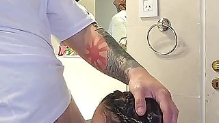 My MILF Stepmother and Her Sexy Stepsister Trap Me in the Bathroom for a Wild Threesome [pov]