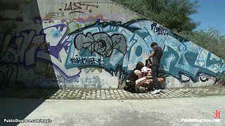 Blindfolded Latina fucked in public 2