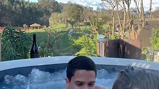 Outdoor Sex with a Hot Blonde MILF in a Hot Tub - Jacuzzi