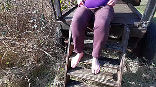 Barefeet Titslapping and Hard Vagina Spanking