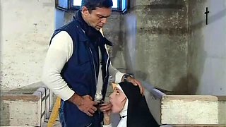 Brunette Nun Gets Her Ass Destroyed by Hard Worker Sophie Roche