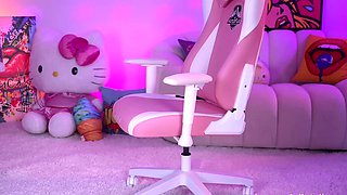 Big boobs camgirl rides her toy on webcam