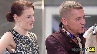 Daddy Fucks a Fashion Designer Wannabe - Peach DeLina Gets Hardcore Action