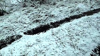 Naked Busty Girl in the Snow – Public Nudity and Humiliation