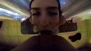 Hot POV homemade blowjob with brunette girlfriend