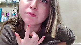 Squeezing my hairy nipples