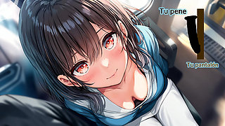 Spanish Hentai JOI - Naughty masturbates you on the Japanese train.