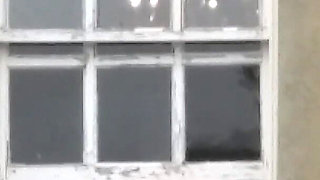 Tits in Hotel Window Very Public Julie Cunningham Flashing Huge Natural 38F Tits