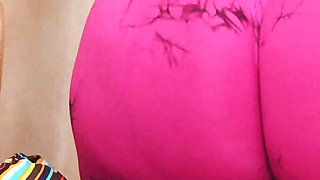 Sitting on a Scared Crying Face in Sexy Tights