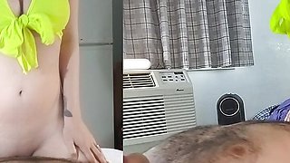 Punk girl gives amazing BJ, rides my cock, and then gets bent over a filled with cum like she always wanted