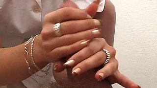 Handjob with Oil and Breasts