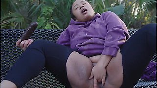 Ebony Caught Pounding Pussy On Nature Trail Then Finishes In Car!!