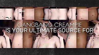 GANGBANG CREAMPIE - Brunette Serena Sterling Takes 5 Creampies In Gangbang60fps - Interracial