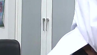 Best Asian MILF Scene-2 slim Busty Doctor Fucks Her Client in the Office