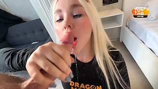 My dick drowned in her saliva. step sister enjoys jumping on a .