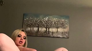 Big Boobed Blonde Masturbates With A Dildo In The Bathroom