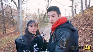 POV Cuckold: Kawaii Japanese Girlfriend with Big Tits Sucks Stranger's Dick in Public